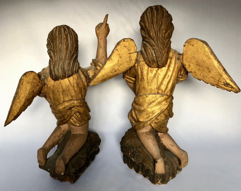 Deux anges fin XVIIème début XVIIIème