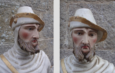 Détail visage de Saint Hubert