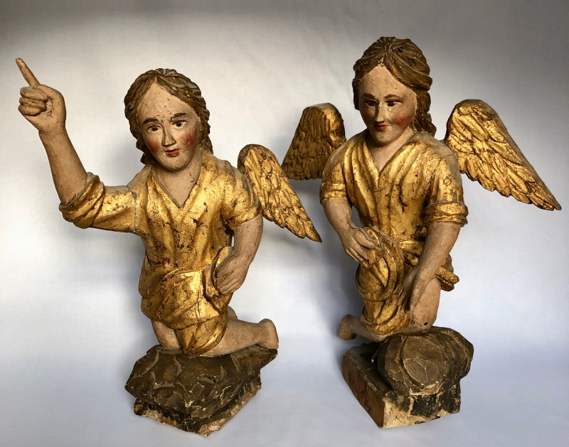 Deux anges fin XVIIème début XVIIIème