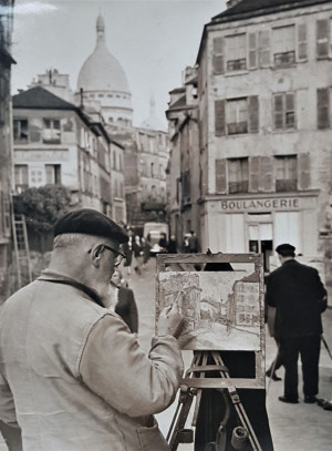 Bils peignant rue Norvin à Montmartre