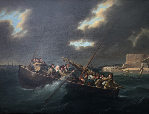 Passeur de Plougastel en rade de Brest par gros temps - Louis Caradec