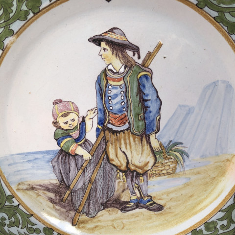 Pêcheur de Douarnenez et son enfant 