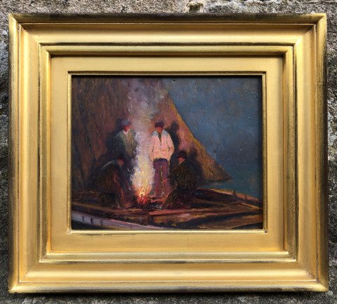 Huile sur panneau, non signée, attribuée à Alfred Marzin.