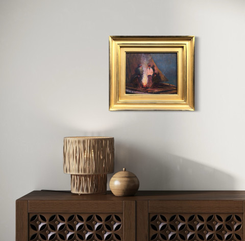 Huile sur panneau, non signée, attribuée à Alfred Marzin.