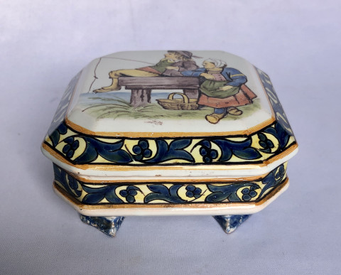 Boîte à décor d’enfants pêchant