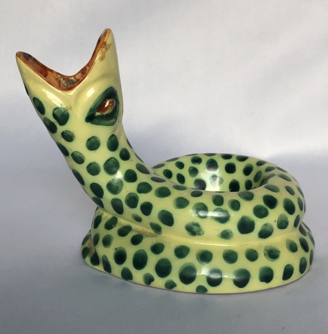  Porte pipe en forme de serpent à pois vert