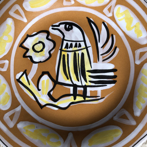 Assiette à décor d’oiseau