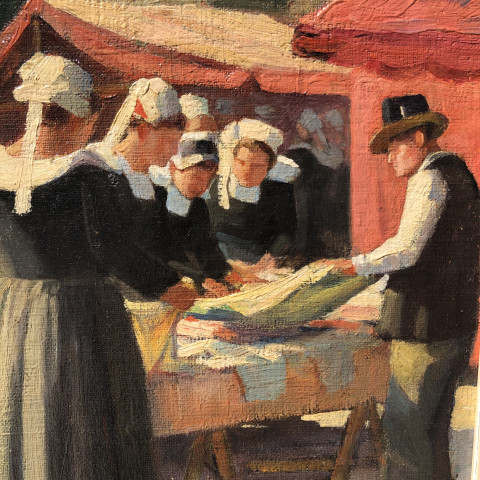 Marché aux étoffes par Jules Henriett