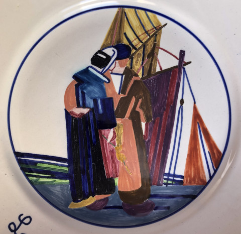 Assiette titrée « La voix des genêts »