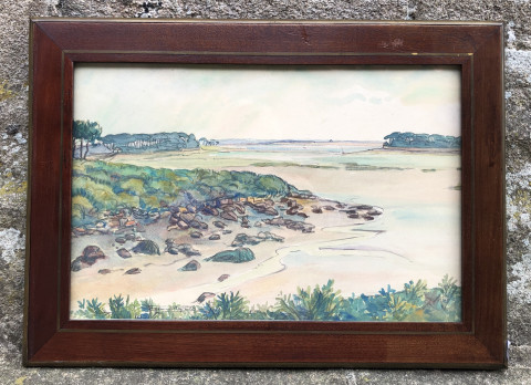 Marée basse sur l’île aux rats à Loctudy