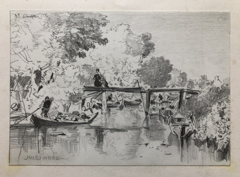 Deux petits dessins originaux de Saint Omer par Jules Noël – Nord de la France