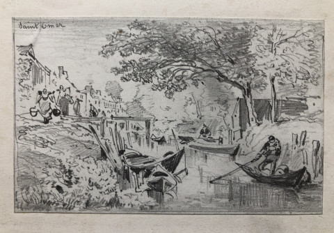 Deux petits dessins originaux de Saint Omer par Jules Noël – Nord de la France