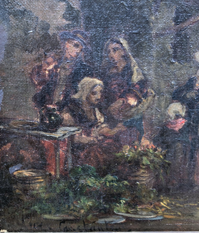 Scène de marché en Cornouaille par Auguste Constantin