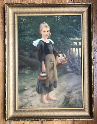 Jeune bretonne rentrant du marché par Alfred Guillou