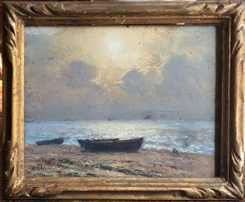 Barques sur la plage par Alfred Chabanian