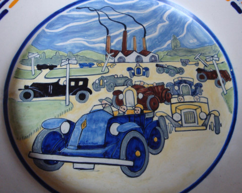 Assiette automobile "la multiplication" par E. Guyard