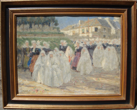 Procession sur Concarneau par Georges Dargouge