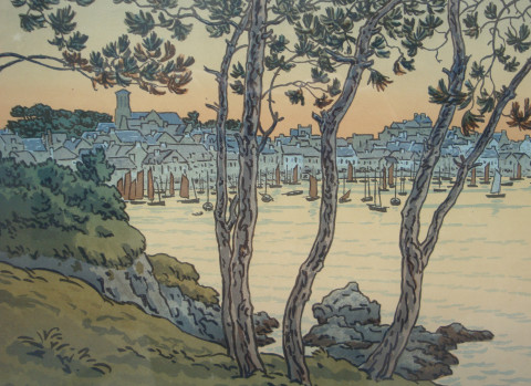 Détail de Douarnenez par Henri Rivière