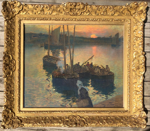 Coucher de soleil au port par Fernand Le Gout-Gérard