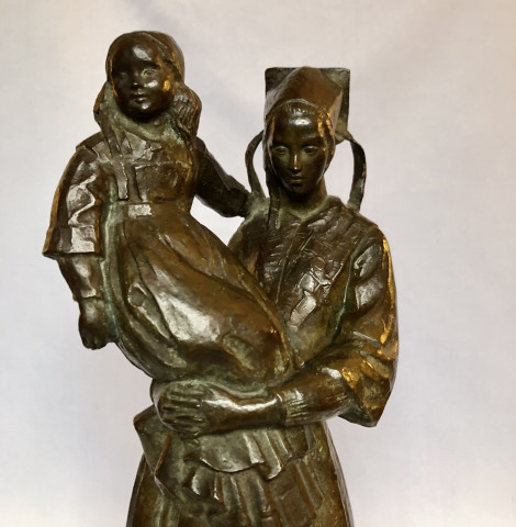 Femme de Plougastel et son enfant par François Méheut