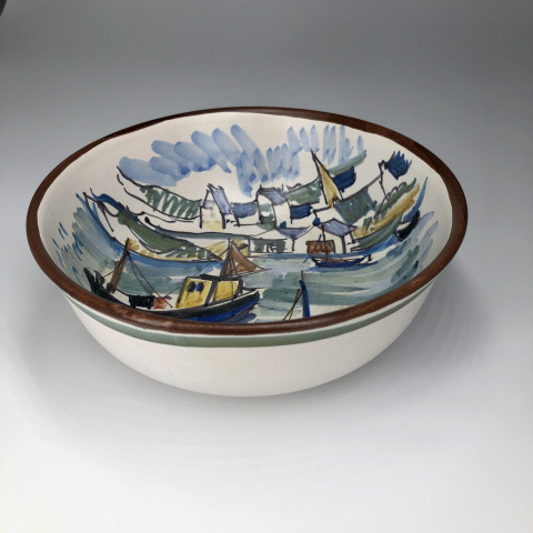 Petite jatte ronde à décor de port