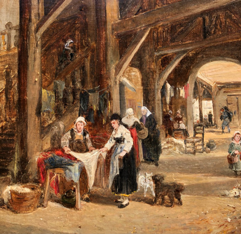 Les anciennes Halles d'Auray par Jules Noël