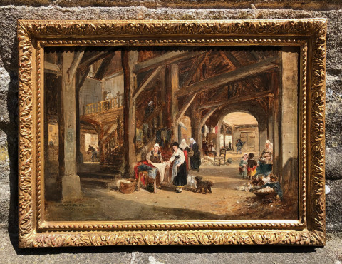 Les anciennes Halles d'Auray par Jules Noël