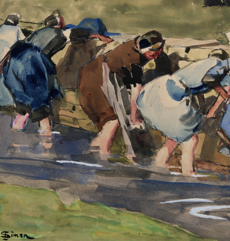 Bigoudènes au lavoir par Lucien Simon