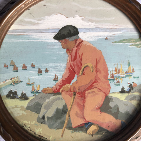 Le vieux pêcheur à Tréboul par Marcel Jacquier