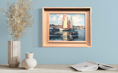 Bateaux à quai à Concarneau par Maurice Ménardeau