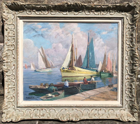 Bateaux à quai par Paul Eschbach