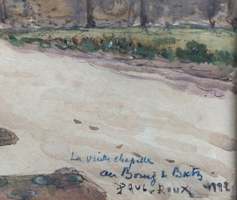 Titre, signature de l'artiste et date.