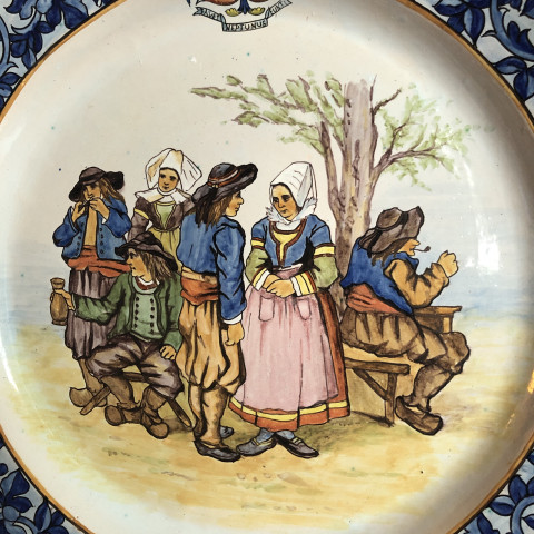 Plat Porquier Beau à décor de noce