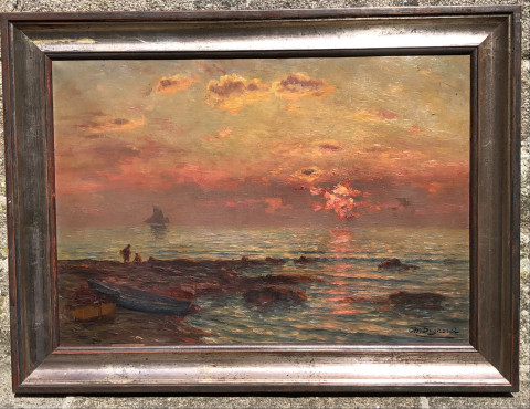 Coucher de soleil sur la mer par Charles Signoret