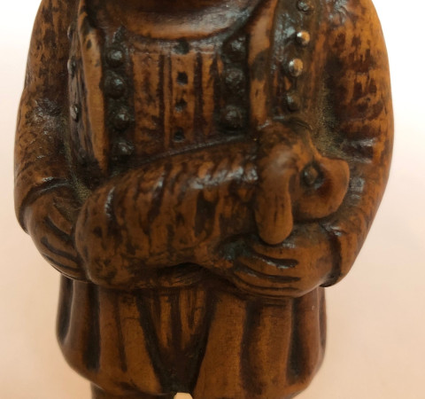 Tabatière d'un petit breton et son chien