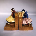 Paire de petit serre-livres aux fillettes