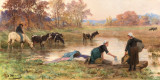 Lavandières et paysans