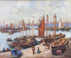 Bateaux en carénage sur le port de Douarnenez par A. Tavin