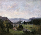 Vue des hauteurs de Quimper par Abel Villard