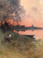Ferdinand Loyen du Puigaudeau couchant en Brière