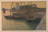 Arrivée de bateaux à Tréboul par Henri Rivière