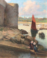 Embarquement des bretonnes pour le passage Lanriec par Jules Henriett