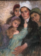 Femme de la campagne de Lesneven et ses enfants par Lucien Lévy-Dhurmer