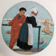 Scène sur le bassin de Concarneau par Marcel Jacquier