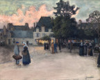 À la nuit tombée à Concarneau par Mathurin Janssaud