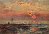 Coucher de soleil sur la mer par Charles Signoret