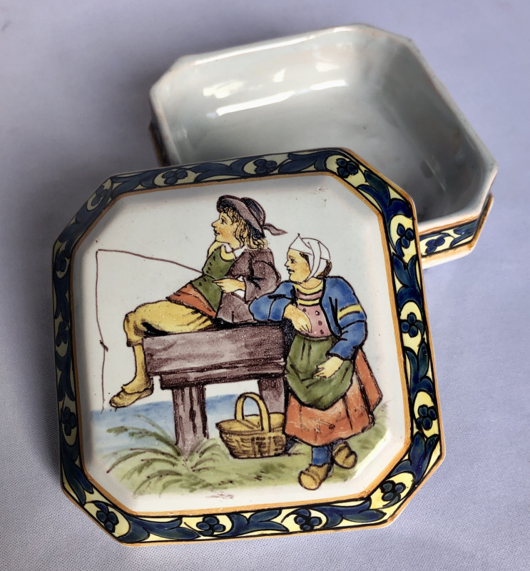 Boîte à décor d’enfants pêchant