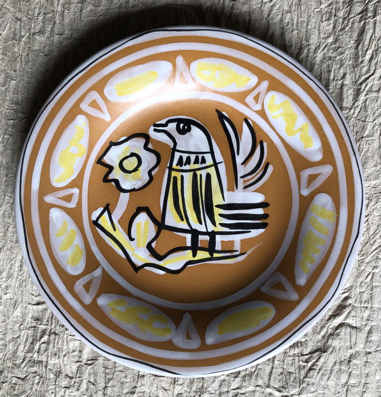 Assiette à décor d’oiseau