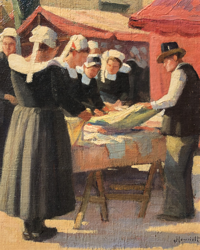 Marché aux étoffes par Jules Henriett