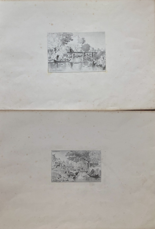 Deux petits dessins originaux de Saint Omer par Jules Noël – Nord de la France